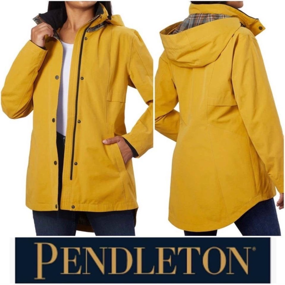 Women’s Yellow Pendleton Lined Rain Jacket, size X Small
